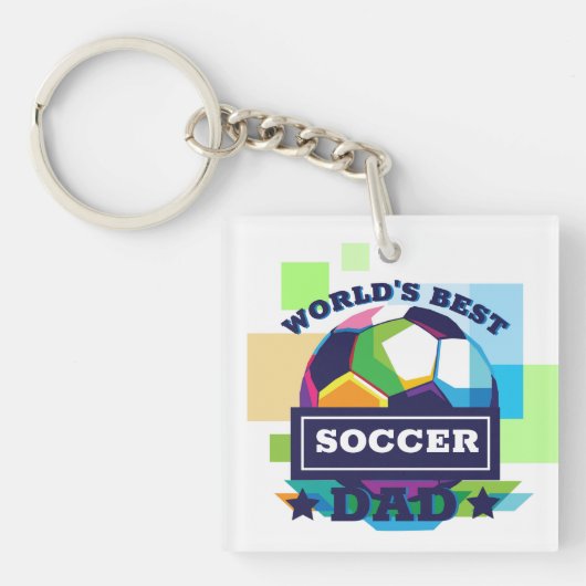 's Werelds Beste Voetbal Pap Vaderdag Sleutelhanger (Voorkant)
