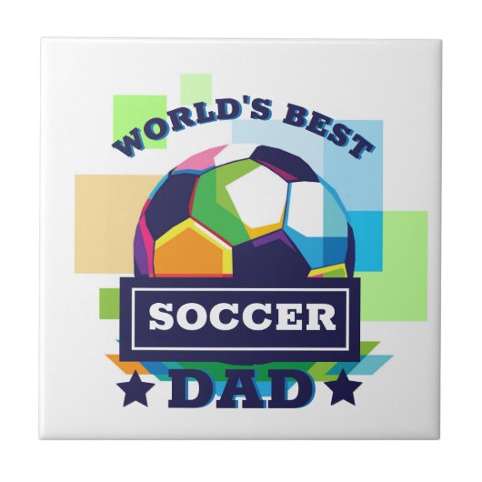 's Werelds Beste Voetbal Pap Vaderdag Tegeltje (Voorkant)
