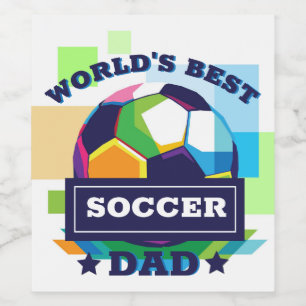 's Werelds Beste Voetbal Pap Vaderdag Wijn Etiket