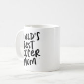 's Werelds beste voetbalmam is cool trendy zwart t Koffiemok (Voorkant links)