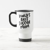 's Werelds beste voetbalmam is cool trendy zwart t Reisbeker (Links)