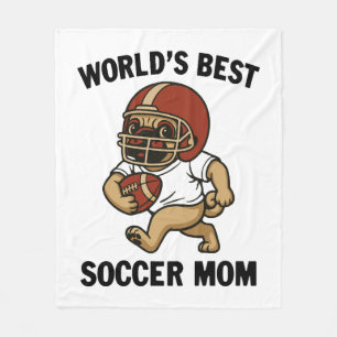 'S WERELDS BESTE VOETBALMOEDER - PUG PLAYER FLEECE DEKEN