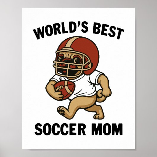 'S WERELDS BESTE VOETBALMOEDER - PUG PLAYER POSTER (Voorkant)