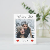 's Werelds beste vriend Eenvoudige foto tekst sjab Briefkaart (Staand voorkant)