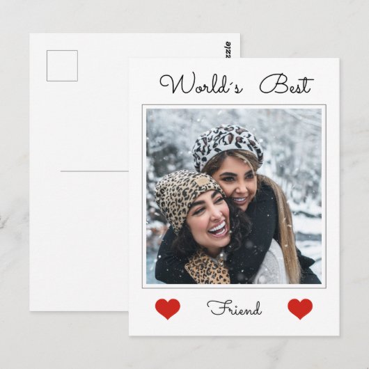 's Werelds beste vriend Eenvoudige foto tekst sjab Briefkaart (Voorkant / Achterkant)