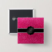 's Werelds beste vriend roze glitter Vierkante Button 5,1 Cm (Voorkant /achterkant)