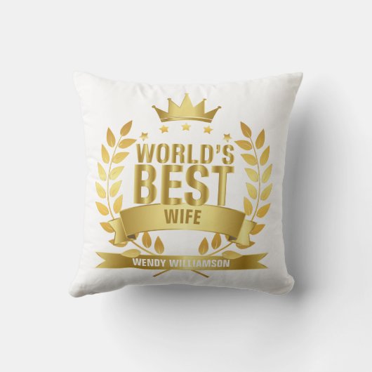 's Werelds beste vrouw-goudvun Kussen (Achterkant)