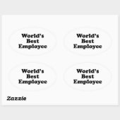 's Werelds beste werknemer Ovale Sticker (Vel)