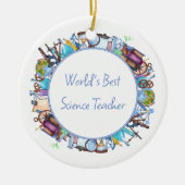 's Werelds Beste Wetenschapsdocent Custom Text Keramisch Ornament (Voorkant)