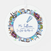 's Werelds Beste Wetenschapsdocent Custom Text Metalen Ornament (Achterkant)