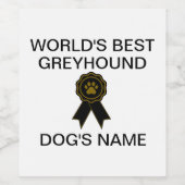 's werelds beste windhondenontwerp wijn etiket (Enkel label)
