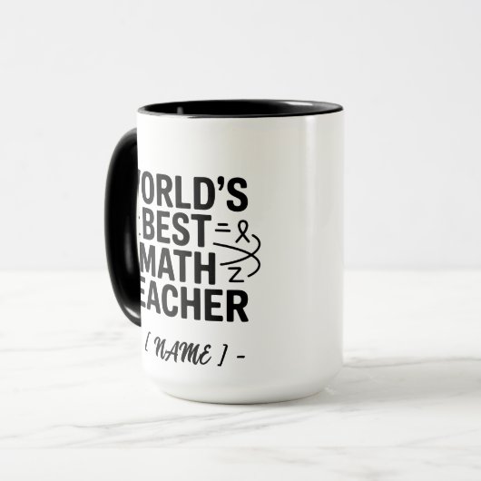 'S Werelds Beste Wiskunde Leraar Custom Mok (Voorkant links)