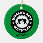 's Werelds Beste Wrestler die Kerstmis ronddraait Keramisch Ornament (Voorkant)