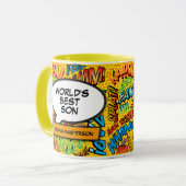 's Werelds Beste Zoon Modern Cool Fun Kleurrijke C Mok (Voorkant links)