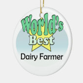 's Werelds beste zuivelboer Keramisch Ornament (Links)