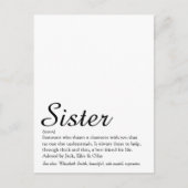 's Werelds beste zuster-definitie elegant script Briefkaart (Voorkant)