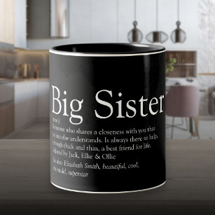 's Werelds beste zuster Definition Black en White  Tweekleurige Koffiemok