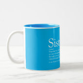 's Werelds beste zuster Definition Fun Sky Blue Tweekleurige Koffiemok (Links)