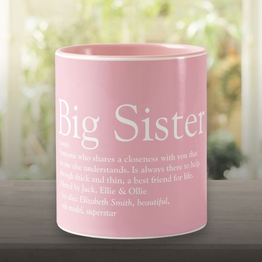's Werelds beste zuster Definition Girly Pink Tweekleurige Koffiemok