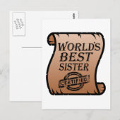 's Werelds beste zuster Funny Certificate Briefkaart (Voorkant / Achterkant)