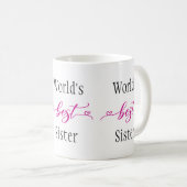 's Werelds beste zuster roze harten Koffiemok (Voorkant rechts)