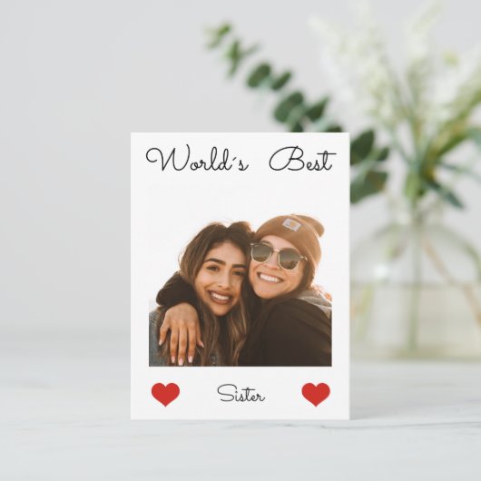 's Werelds beste zuster verjaardag Briefkaart (Staand voorkant)