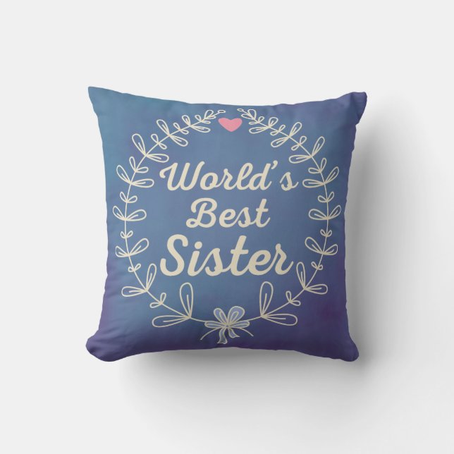 's Werelds beste zuster Wreath Pillow Gift Kussen (Voorkant)