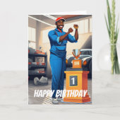 's Werelds beste zwarte monteur verjaardag Kaart (Voorkant)