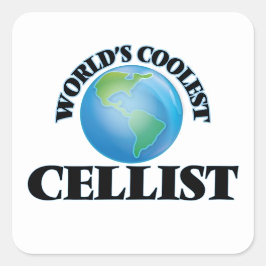 's Werelds coolste cellist Vierkante Sticker (Voorkant)