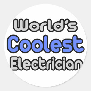 's Werelds coolste elektricien Ronde Sticker