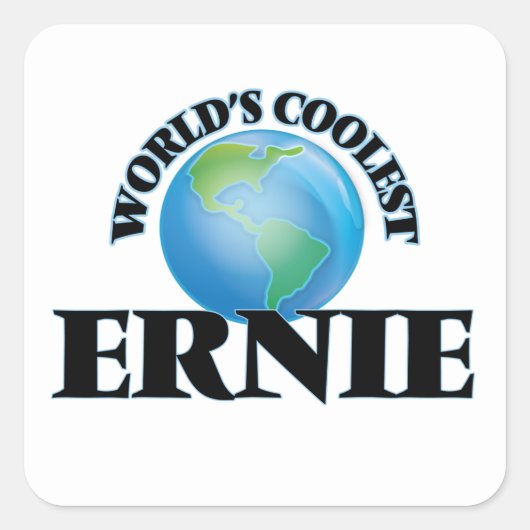 's Werelds coolste Ernie Vierkante Sticker (Voorkant)