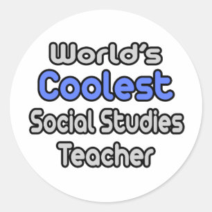 's Werelds coolste leraar sociale studies Ronde Sticker
