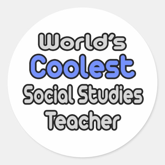 's Werelds coolste leraar sociale studies Ronde Sticker (Voorkant)