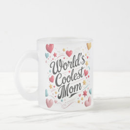 'S Werelds coolste moeder - Schattigee kleurrijke  Matglas Koffiemok