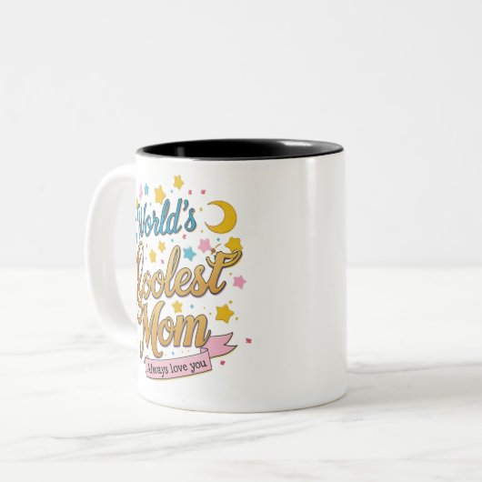 'S Werelds coolste moeder Schattigee twee-tone kof Tweekleurige Koffiemok (Voorkant links)