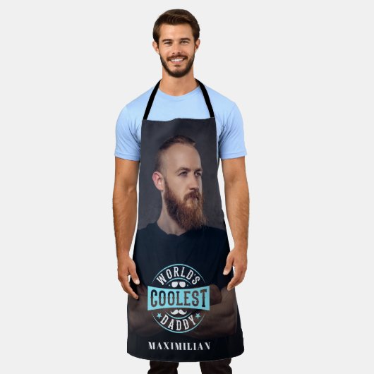 's Werelds coolste naam en foto van papa Schort (Gedragen)