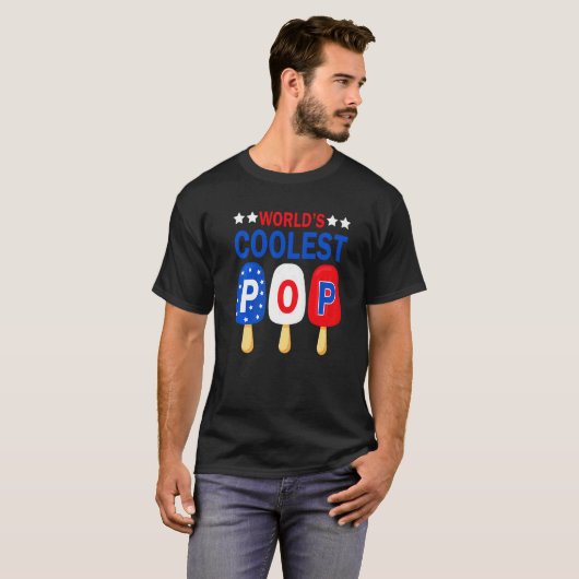 's Werelds coolste Pop opa USA Flag Ice Cream Fat T-shirt (Voorkant volledig)