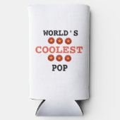 's Werelds coolste pop tekst wit Seltzer Blikjeskoeler (Voorkant)