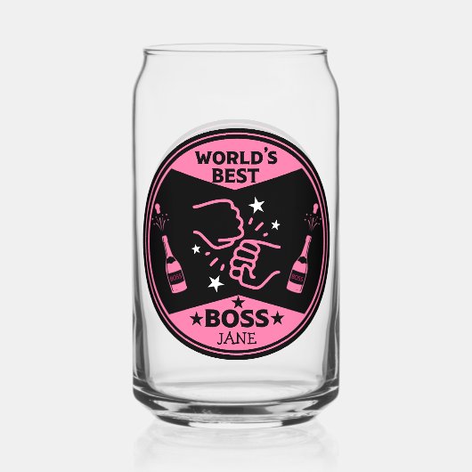 's Werelds dame Grootste Baas Blikvorm Glas (Achterkant)