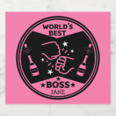 's Werelds dame Grootste Baas Sparkling Wijnetiket (Enkel label)