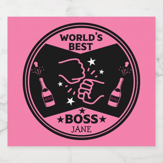 's Werelds dame Grootste Baas Sparkling Wijnetiket (Enkel label)