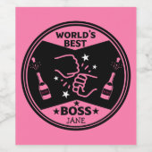 's Werelds dame Grootste Baas Wijn Etiket (Enkel label)