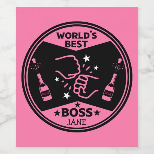 's Werelds dame Grootste Baas Wijn Etiket (Enkel label)