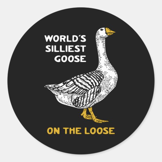 's Werelds domste gans op de los Ronde Sticker (Voorkant)