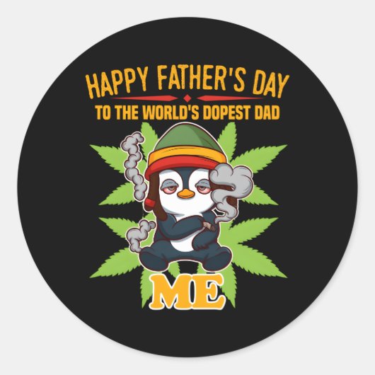 's Werelds Dopest Papa THC CBD Vaderdag Weed Ronde Sticker (Voorkant)