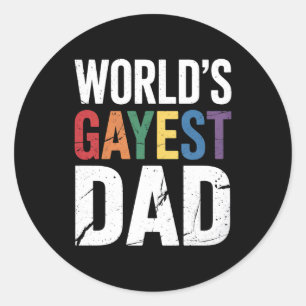 'S Werelds Gayest Dad LGBTQ Gay Pride Ally Rainbow Ronde Sticker