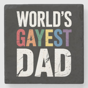 'S Werelds Gayest Dad LGBTQ Gay Pride Ally Rainbow Stenen Onderzetter