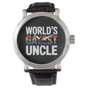 'S Werelds Gayest Uncle LGBTQ Gay Pride Ally Rainb Horloge