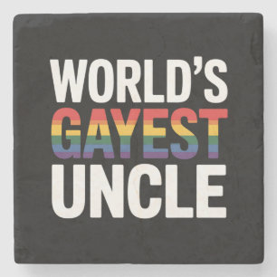 'S Werelds Gayest Uncle LGBTQ Gay Pride Ally Rainb Stenen Onderzetter