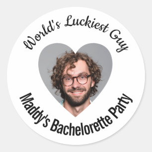 's Werelds gelukkigste Guy Bachelorette Party Ronde Sticker